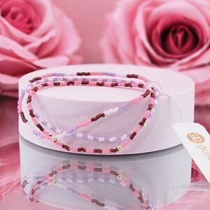 Gorjana Bracelets Set Pink Multi Malibu Gigi Beaded Striped Colorful Vacation